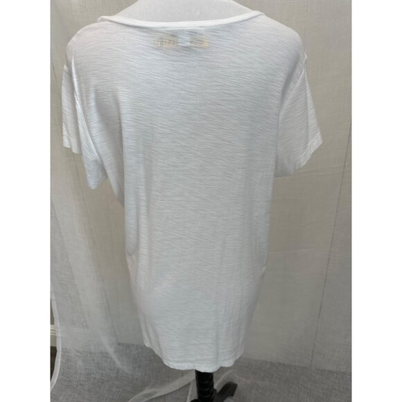 James Perse Women's White Deep V Scoop Neck T-Shirt Size 4 X-Large XL - Picture 3 of 5